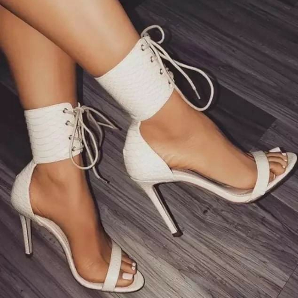 COPY - Women’s high-heeled open toe shoes (color white)